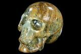 Carved, Blue Calcite Skull - Argentina #113409-1
